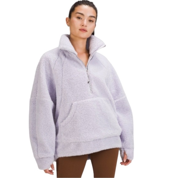 lululemon athletica Sweaters - LULULEMON Scuba Oversized Half-Zip Pullover in Faint Lavender Size XS